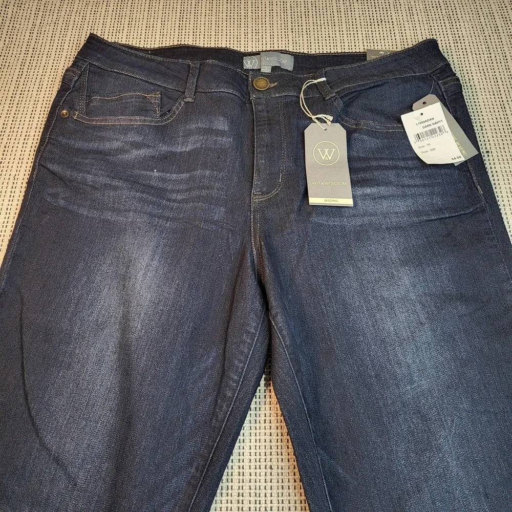 Wit & Wisdom Skinny Jegging Jeans Womens 16 Dark Navy High Rise Stretch Denim